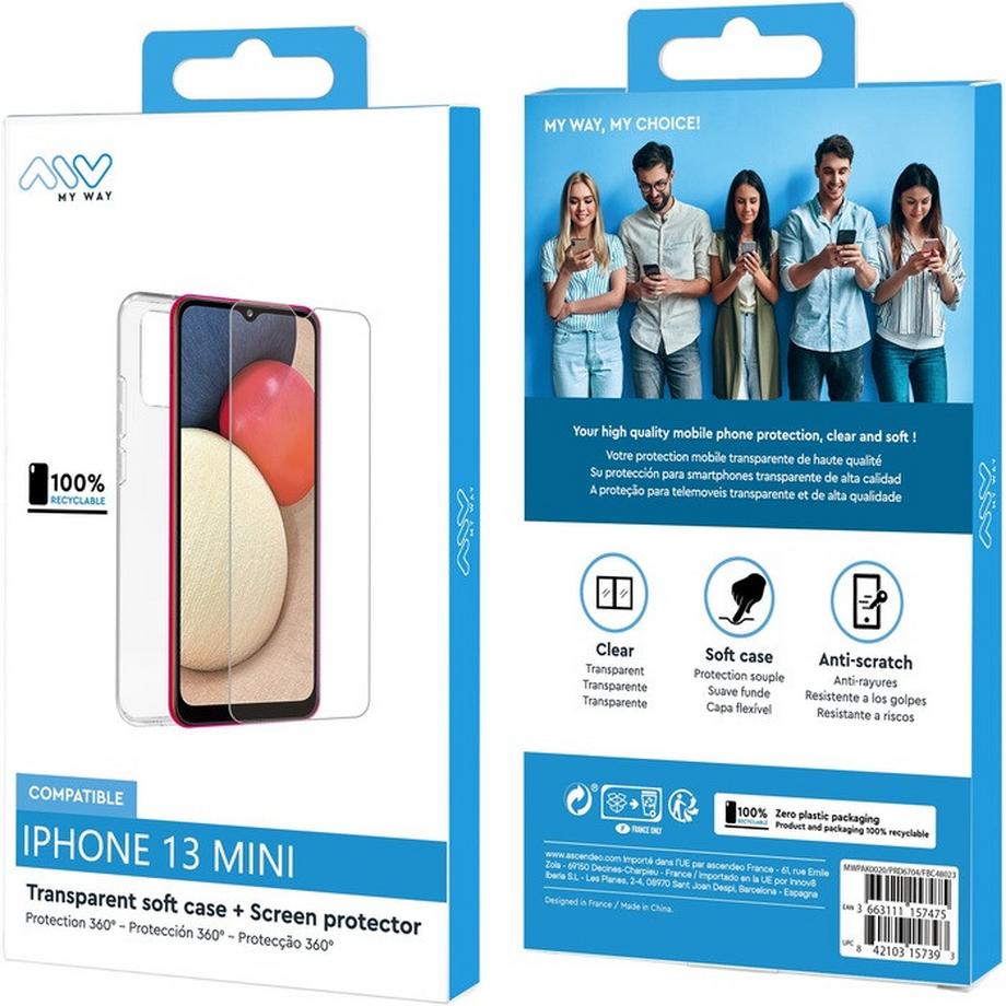 MYWAY  Hülle + Folie Pack iPhone 13 Mini 