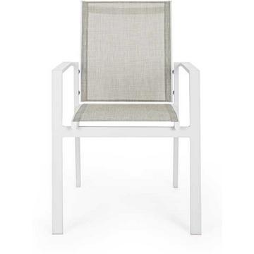 Chaise de jardin Crozet avec accoudoirs blanc SJ60