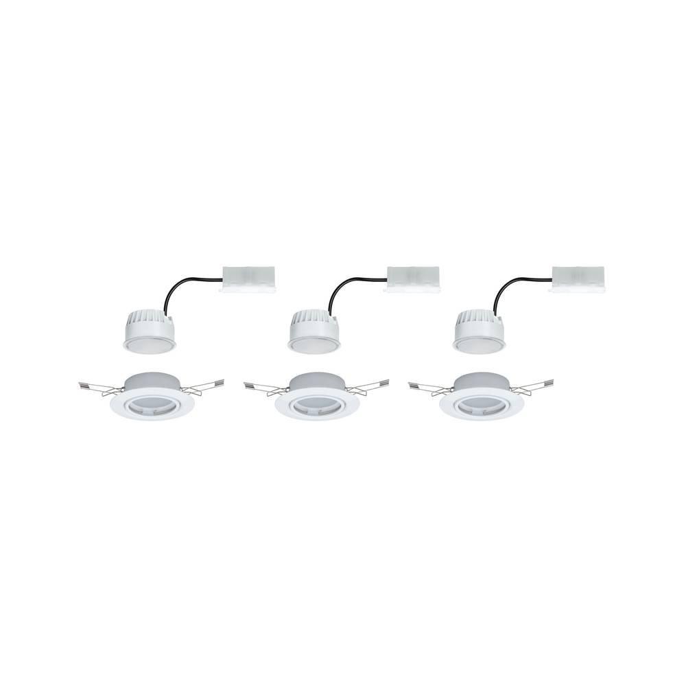 Paulmann LED Einbauleuchte Base Coin Basisset schwenkbar rund 90mm 20° Coin 3x5W 3x350lm 230V 3000K  