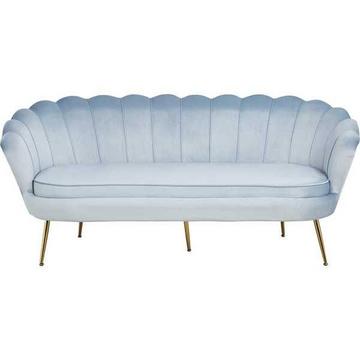 Muschelsofa 3-Sitzer Samt silberblau