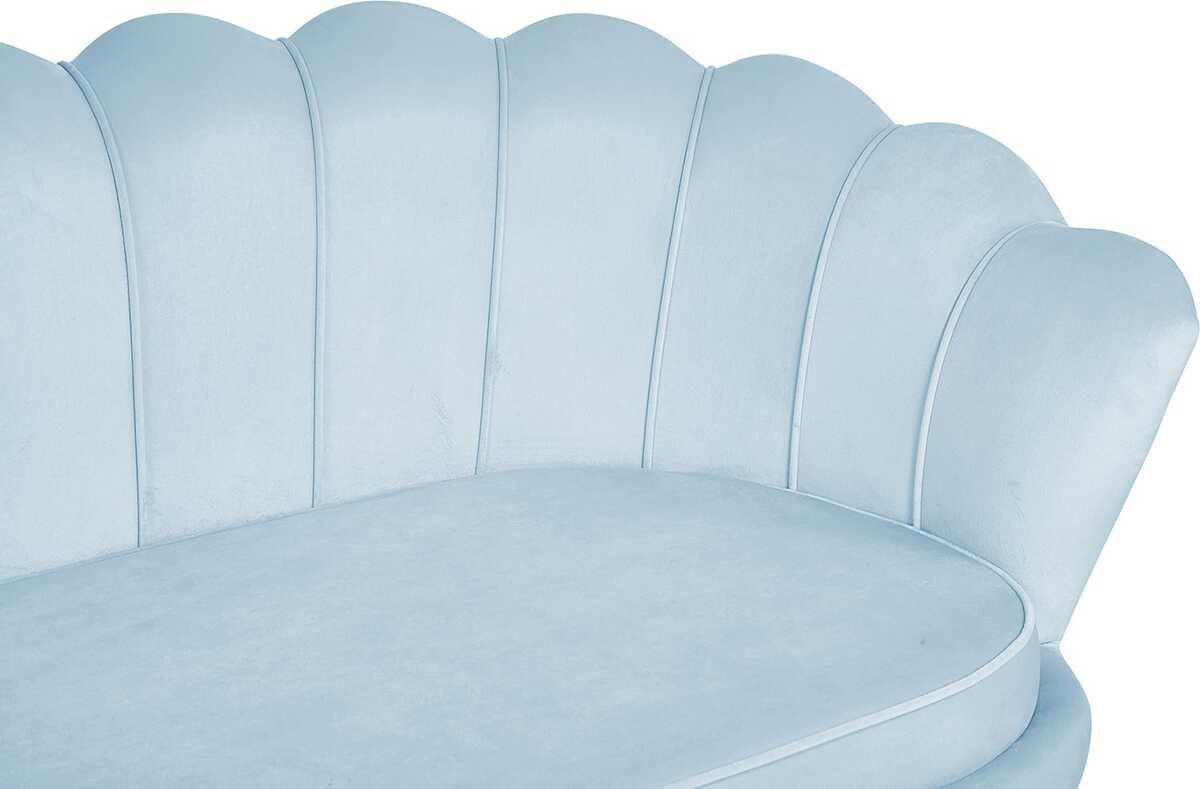 mutoni Muschelsofa 3-Sitzer Samt silberblau  