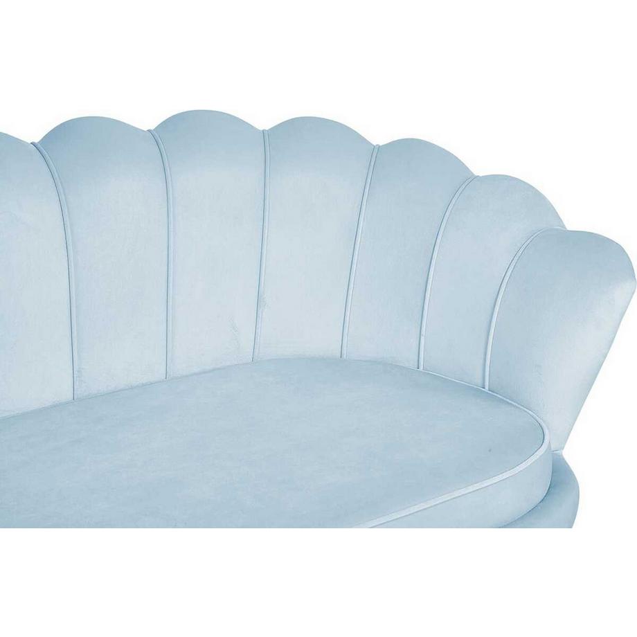 mutoni Divano Shell 3 posti in velluto blu argento  