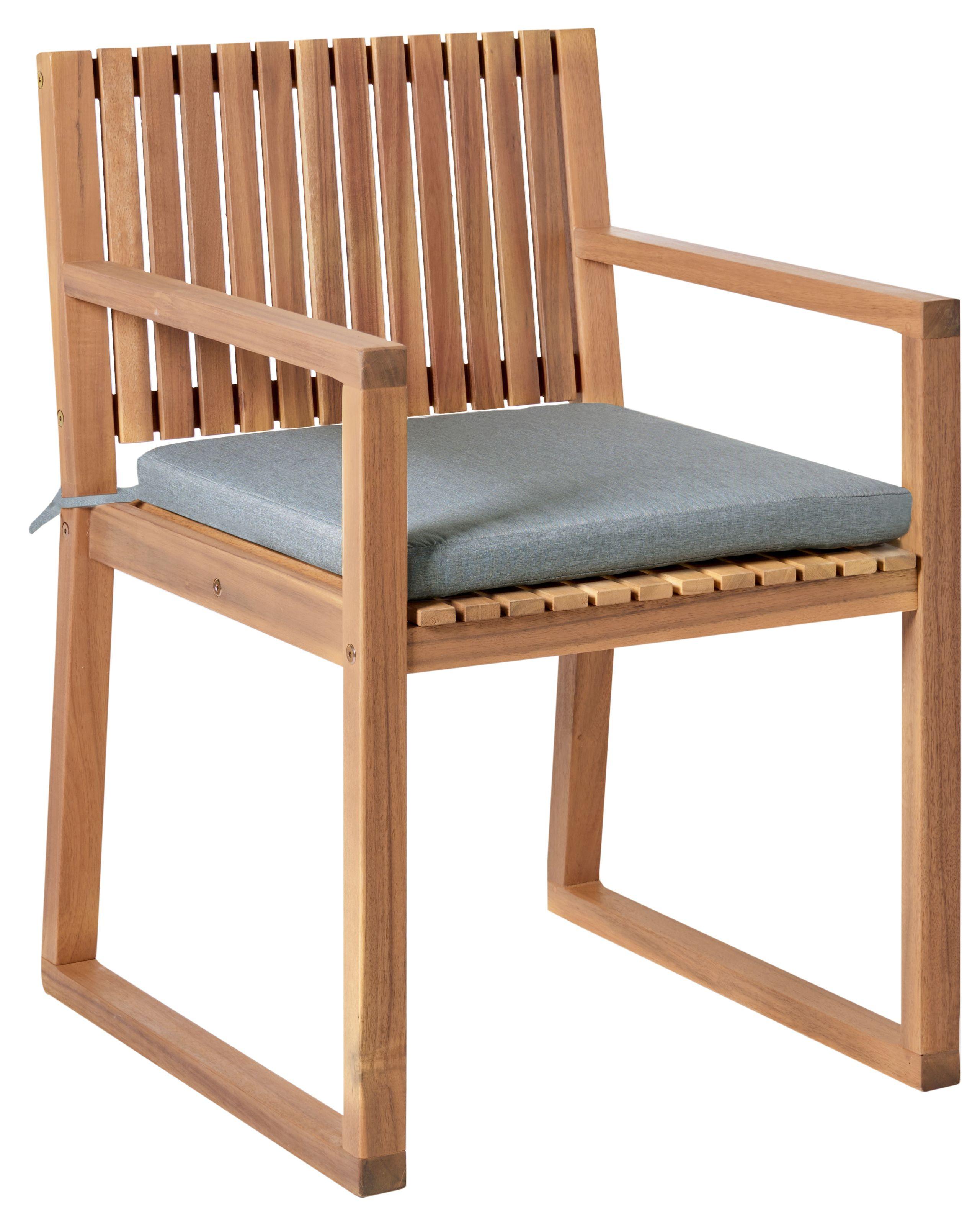 Beliani Set mit 2 Stühlen und Sitzkissen aus FSC® zertifiziertes Akazienholz Klassisch SASSARI PREMIUM  