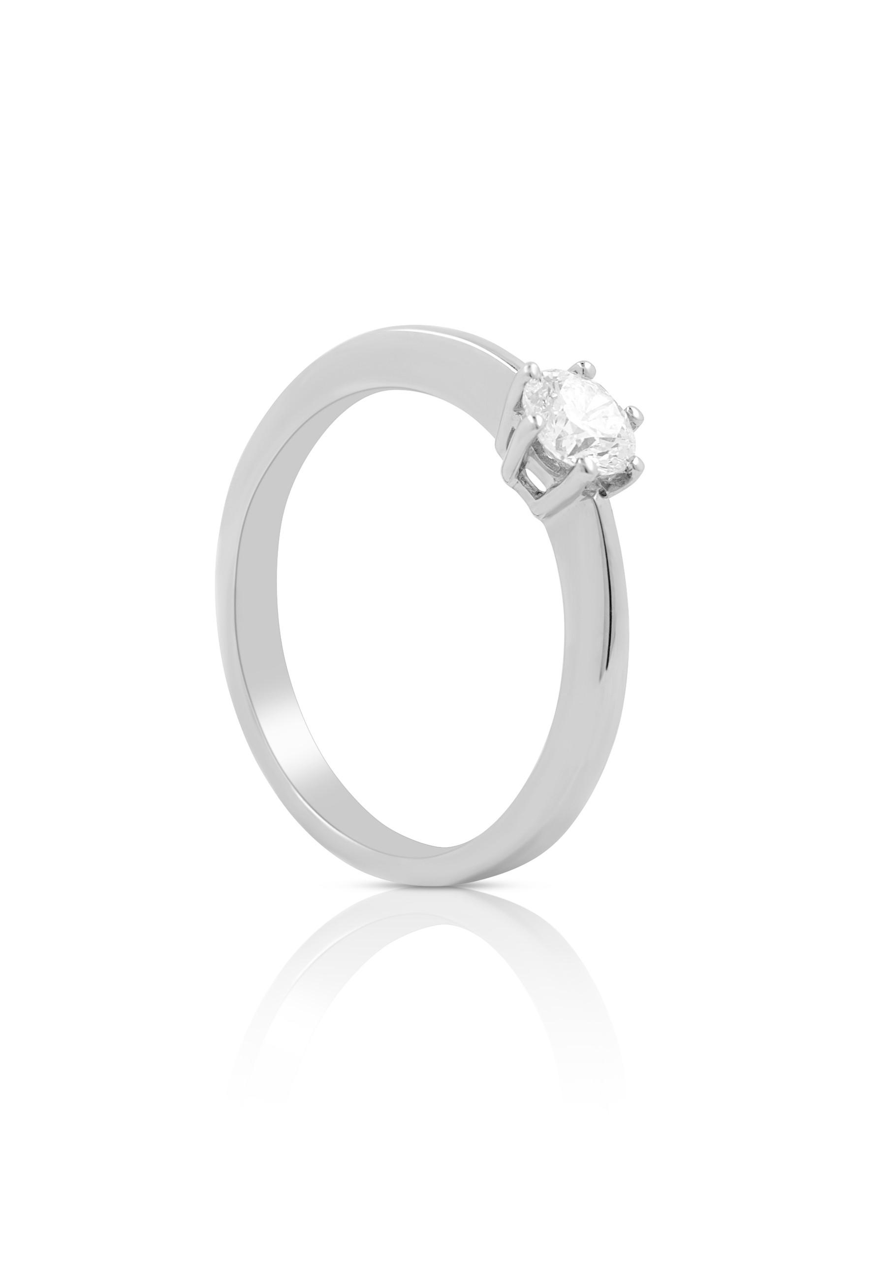 MUAU Schmuck  Bague Solitaire Diamant 0.40ct. or blanc 750 