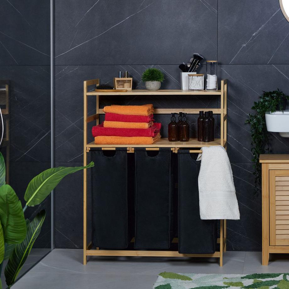 Northix Wäschekorbständer mit 2 Ablagen  