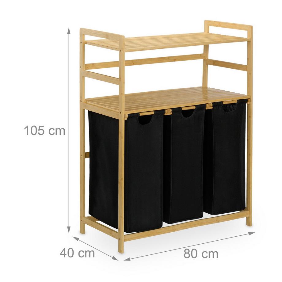 Northix Wäschekorbständer mit 2 Ablagen  