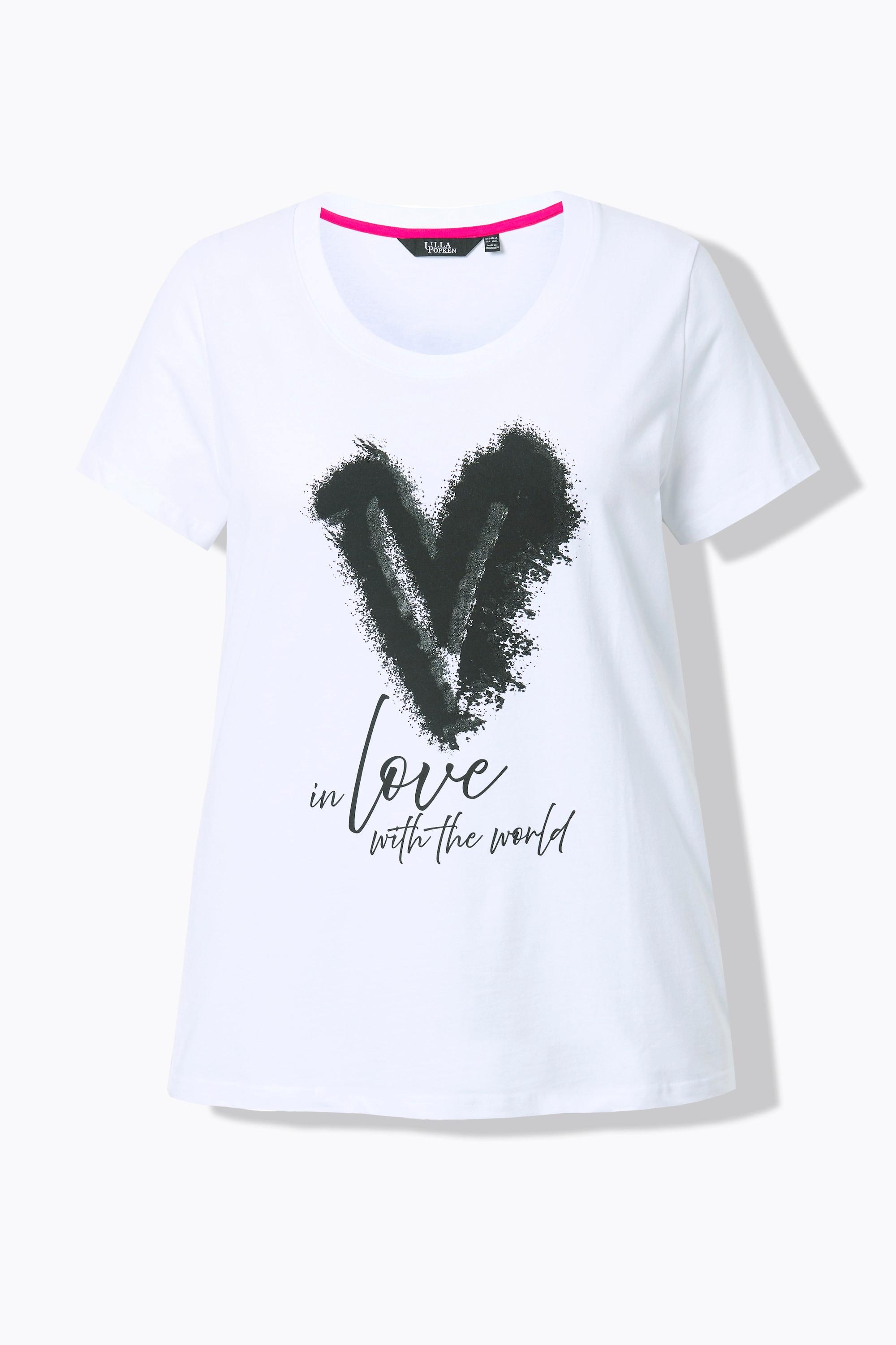 Ulla Popken  T-shirt, cuore, Classic, girocollo, mezza manica 