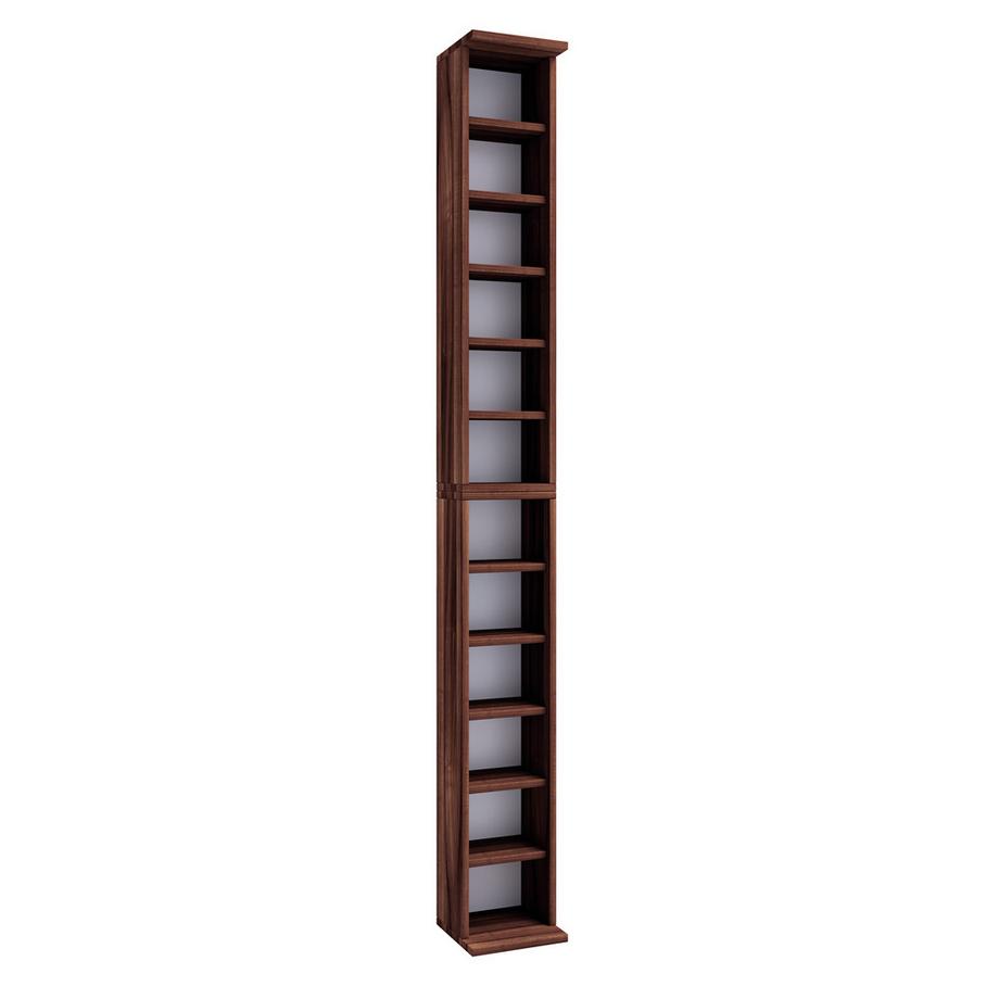 VCM Holzregal stehend | platzsparender CD Schrank für 204 CDs oder 72 DVDs | Maße: H. 180 x B. 21 x T. 20 cm | Elegantes DVD Regal stehend | Blu-Ray Regal  