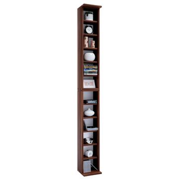 Holzregal stehend | platzsparender CD Schrank für 204 CDs oder 72 DVDs | Maße: H. 180 x B. 21 x T. 20 cm | Elegantes DVD Regal stehend | Blu-Ray Regal