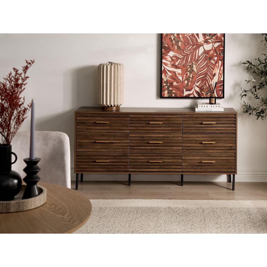 Beliani Commode à 9 tiroirs en MDF Moderne KEITH  