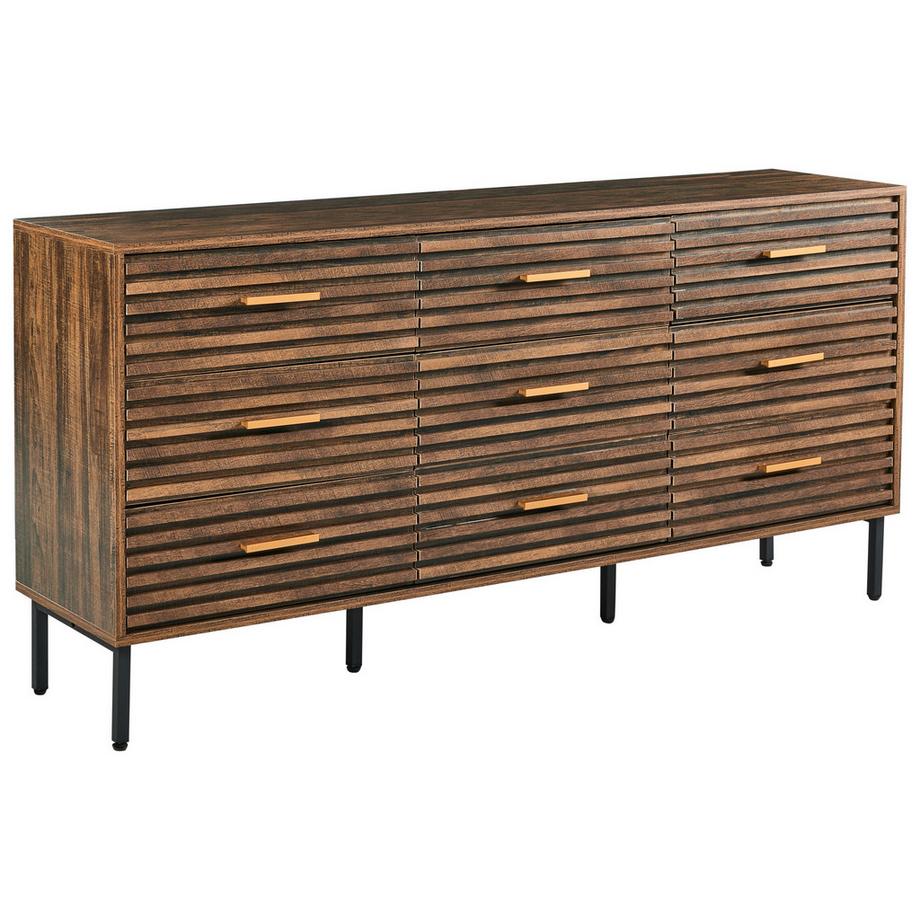 Kommode mit 9 Schubladen aus MDF-Platte Modern KEITH