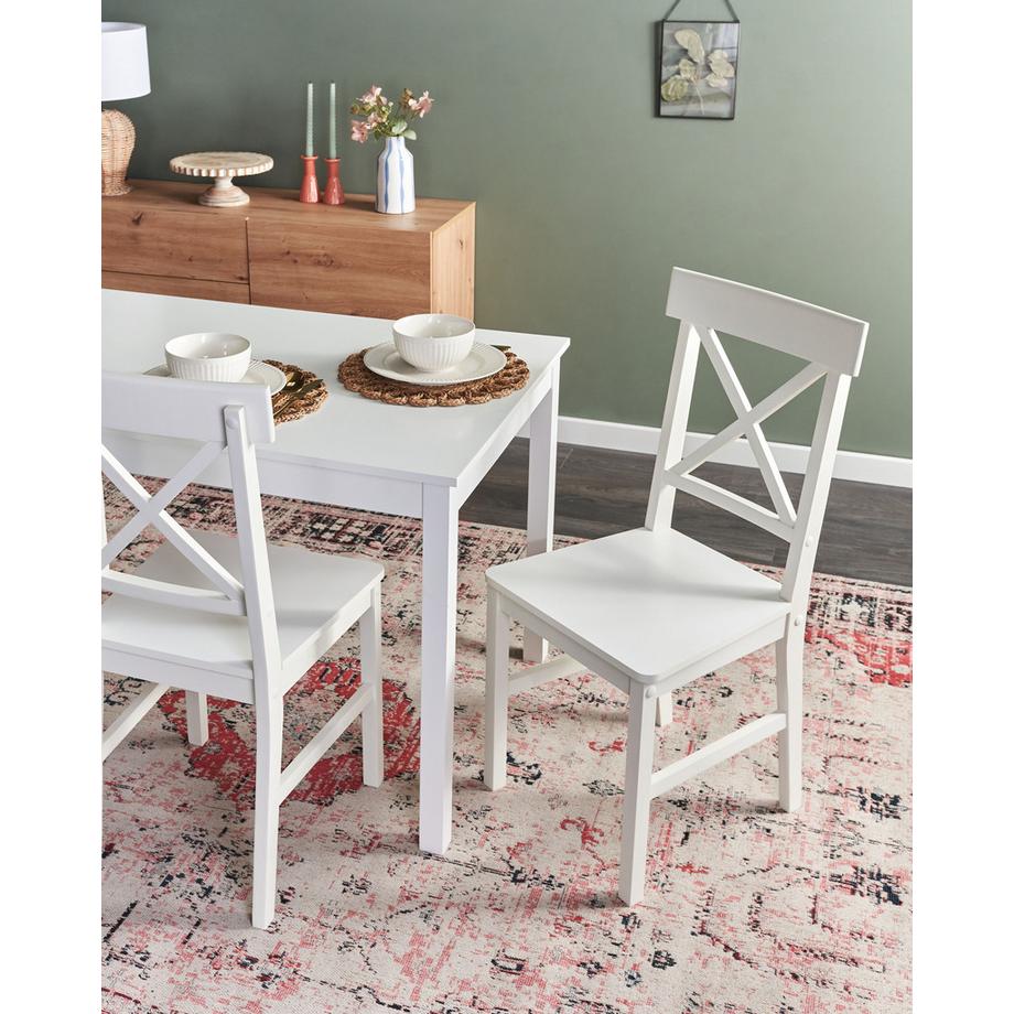 Beliani Lot de 2 chaises de salle à manger en Bois de peuplier Minimaliste BARLEE  