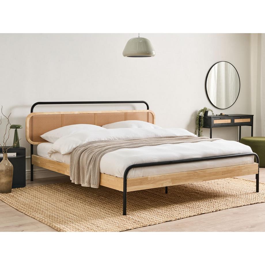 Beliani Letto en Legno di caucciù Boho BOUSSICOURT  
