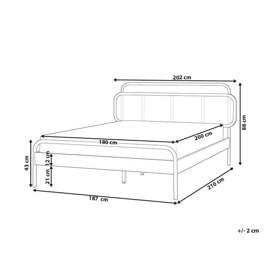 Beliani Letto en Legno di caucciù Boho BOUSSICOURT  