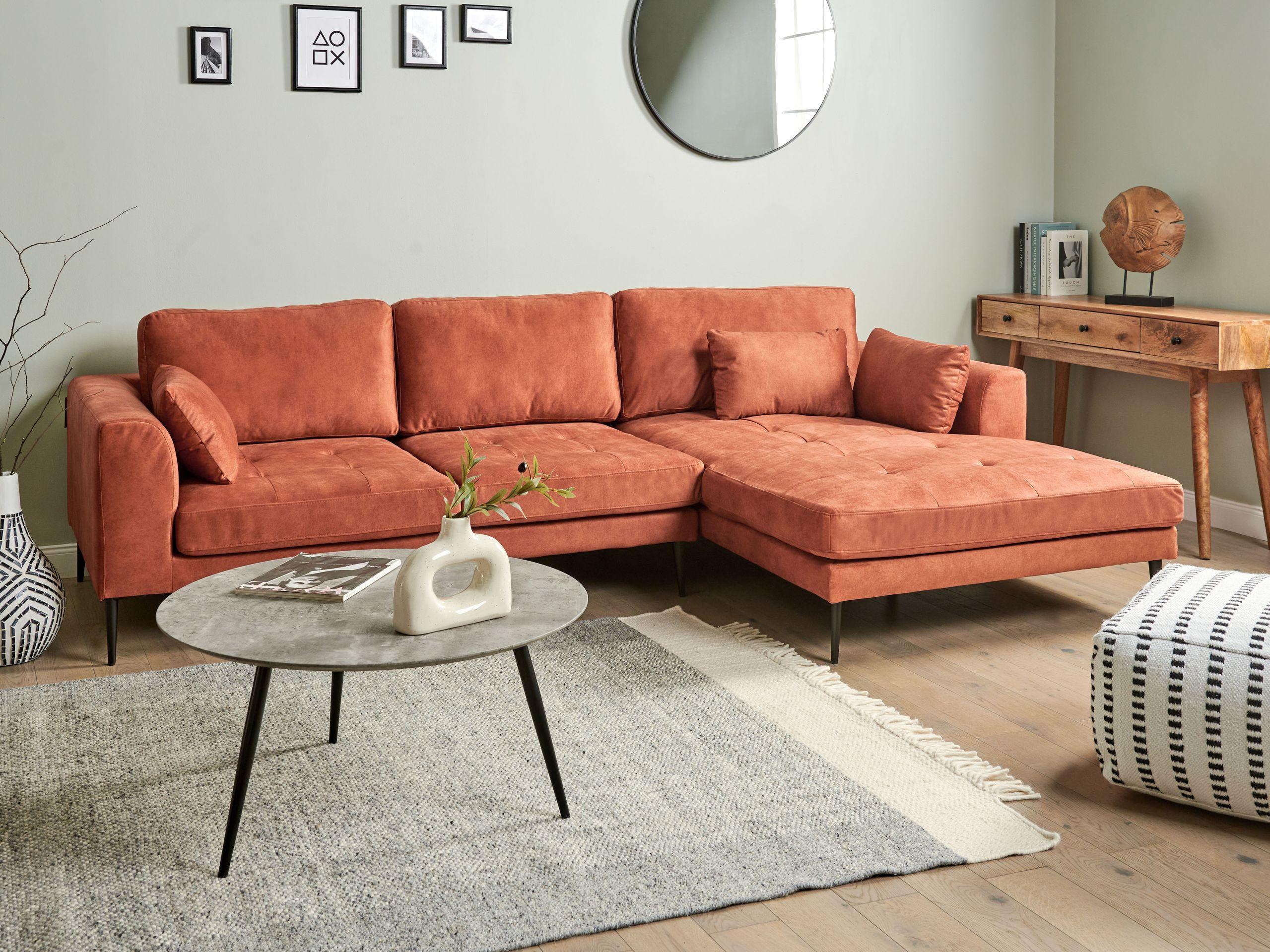 Beliani Ecksofa aus Samtstoff Modern FLAM  