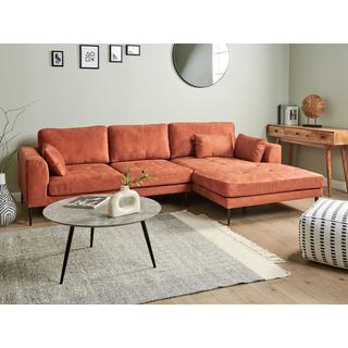 Beliani Ecksofa aus Samtstoff Modern FLAM  