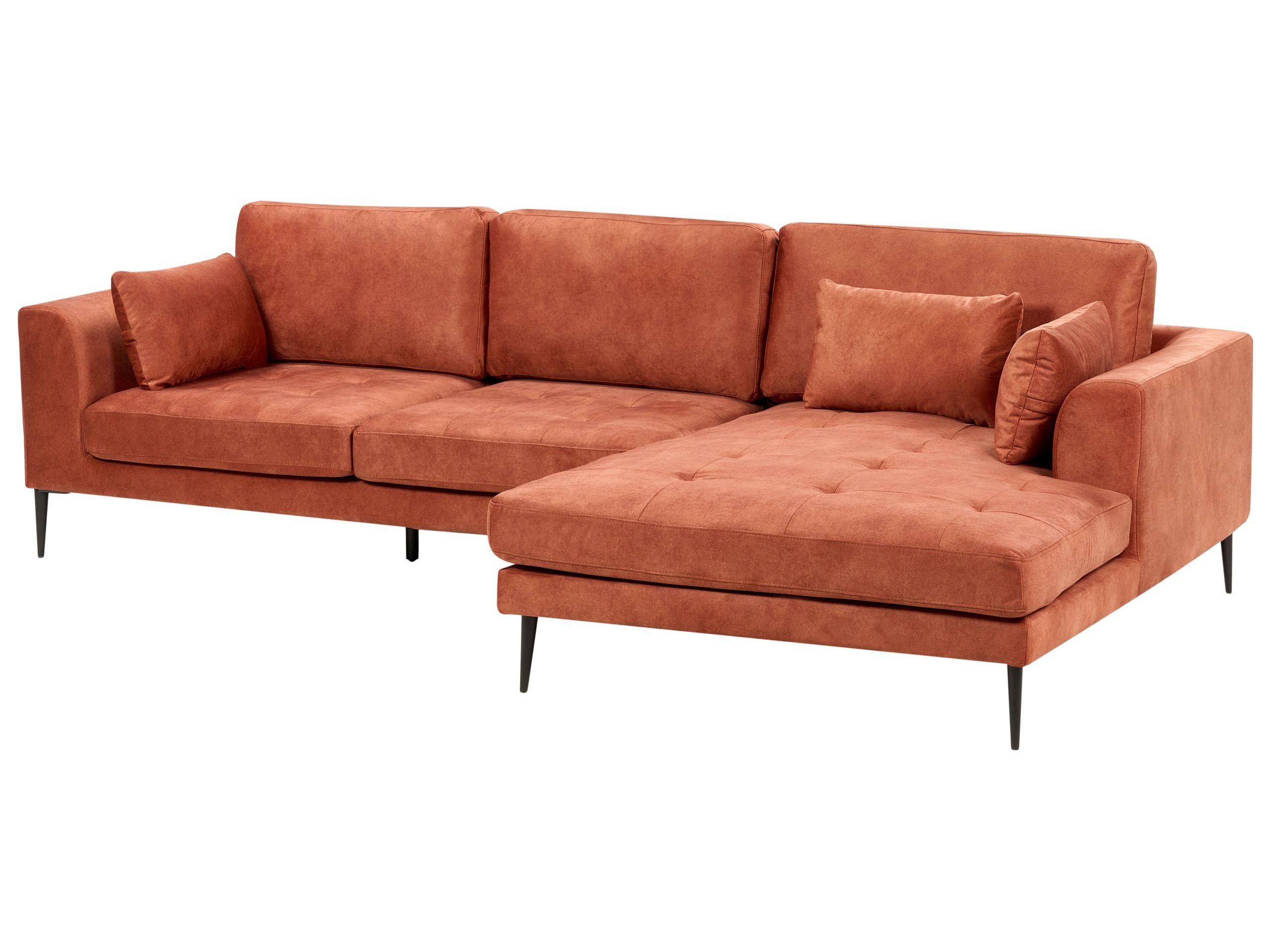 Beliani Ecksofa aus Samtstoff Modern FLAM  