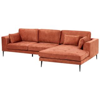 Beliani Ecksofa aus Samtstoff Modern FLAM  