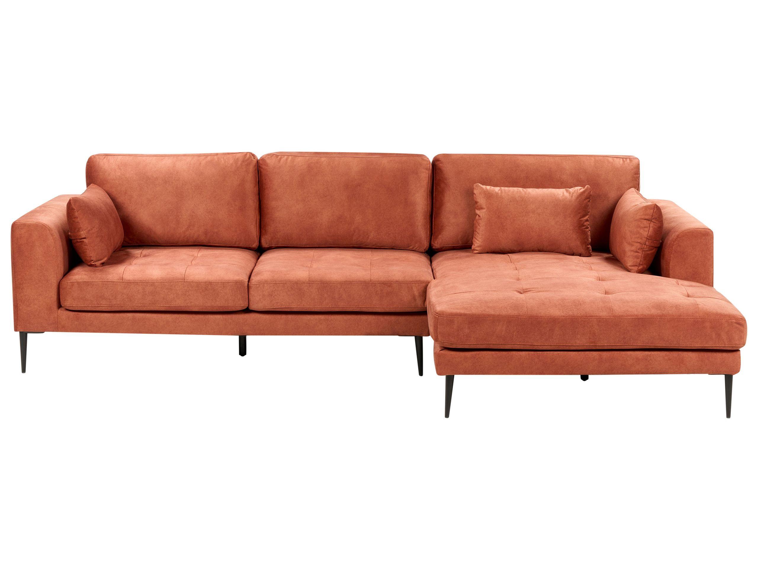 Beliani Ecksofa aus Samtstoff Modern FLAM  