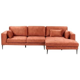 Beliani Ecksofa aus Samtstoff Modern FLAM  