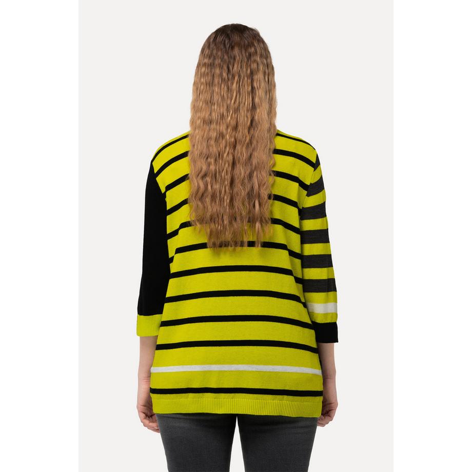 Ulla Popken Pullover Color Block Scollo a V Maniche 3/4  