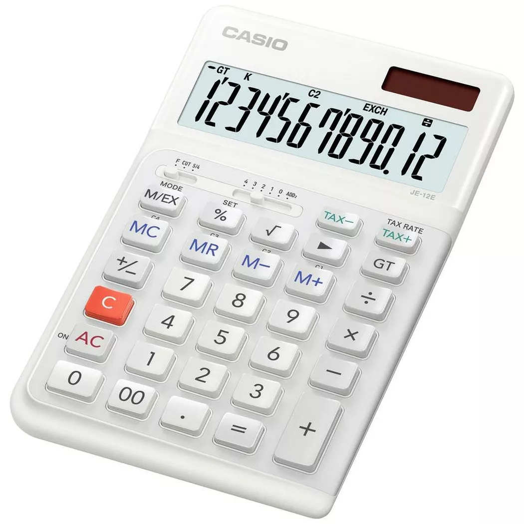 CASIO – ergonomischer Tischrechner, Weiss