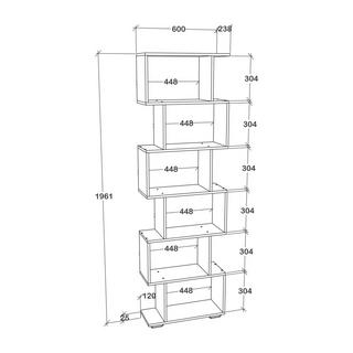 VCM Holz Raumteiler Stand Regal Bücherregal Deko Bücher 6 Fächer Standregal Palusa L  