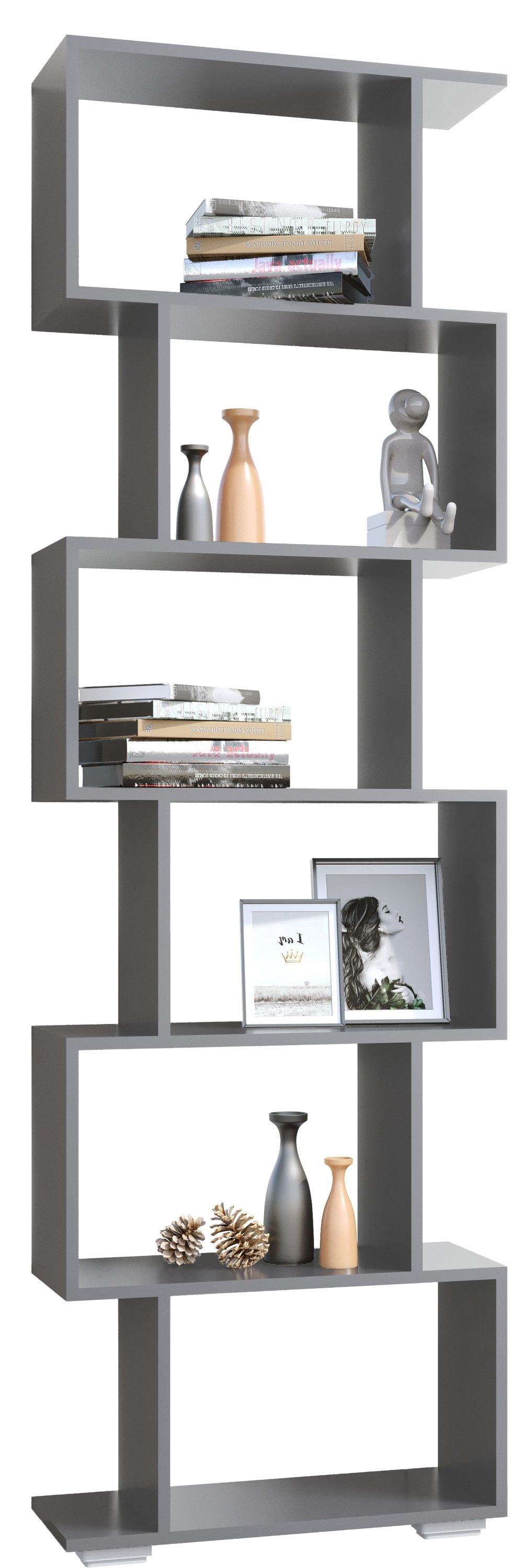 VCM Holz Raumteiler Stand Regal Bücherregal Deko Bücher 6 Fächer Standregal Palusa L  