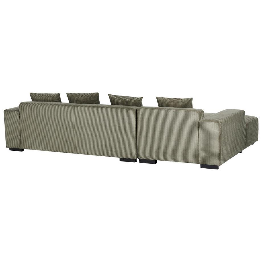 Beliani Canapé d'angle côté droit en Velours côtelé Scandinave LUNGO  