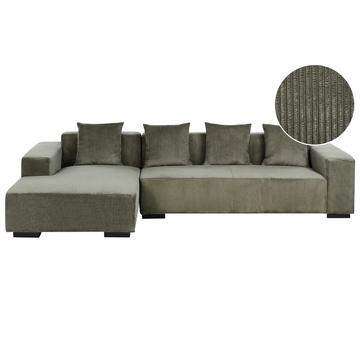 Canapé d'angle côté droit en Velours côtelé Scandinave LUNGO