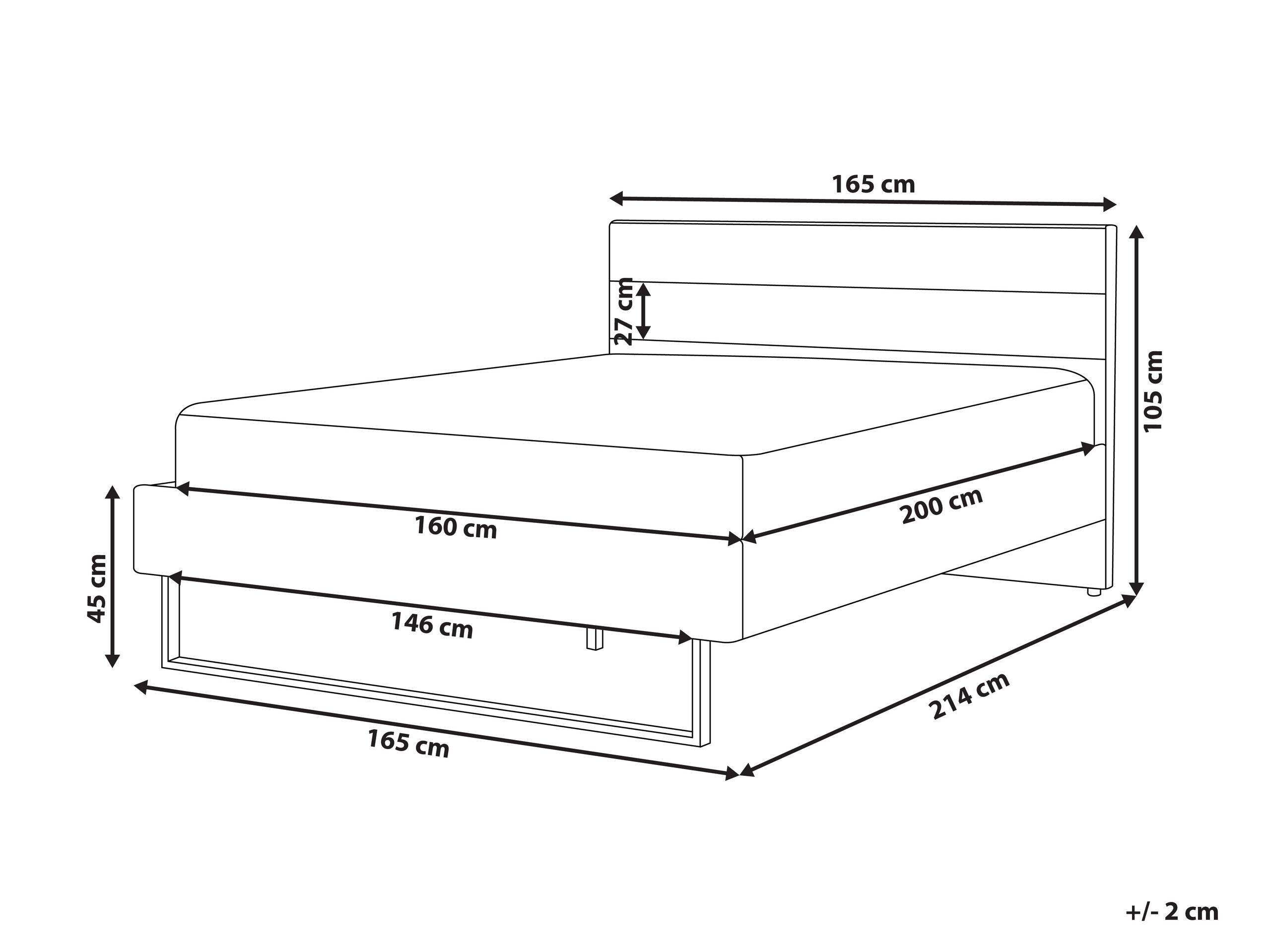 Beliani Letto con rete a doghe en Velluto Moderno BELLOU  