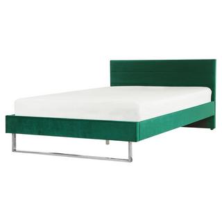 Beliani Letto con rete a doghe en Velluto Moderno BELLOU  