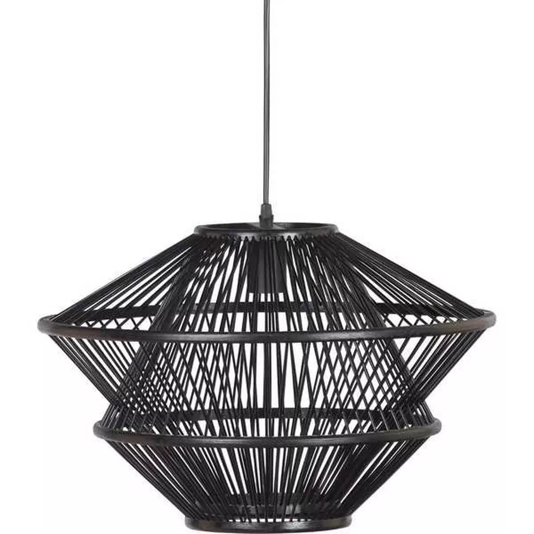 mutoni – Hängelampe Bamboo, One Size, Schwarz