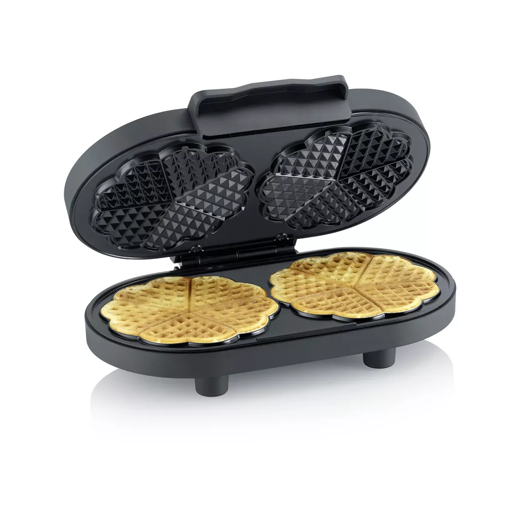 Severin WA 2118 Gaufrier voyant lumineux, rabattable noir