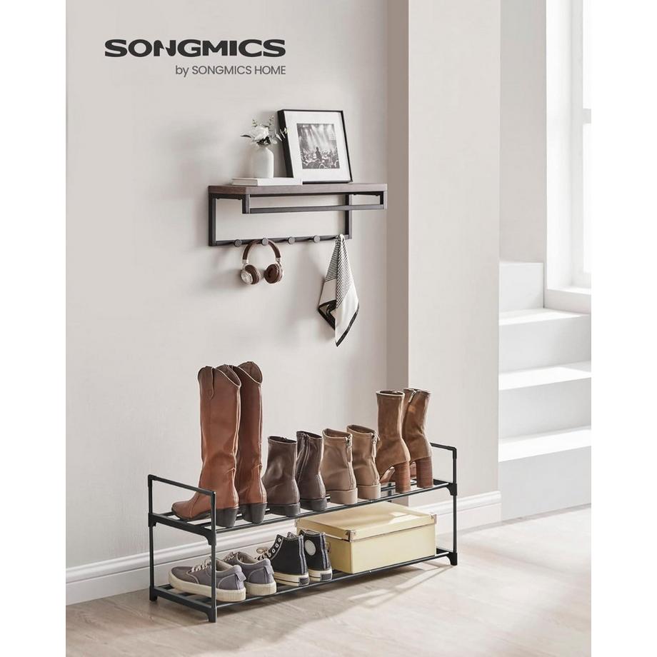Songmics Schuhregal 2 Ebenen Schuh-Organizer Stapelbar  