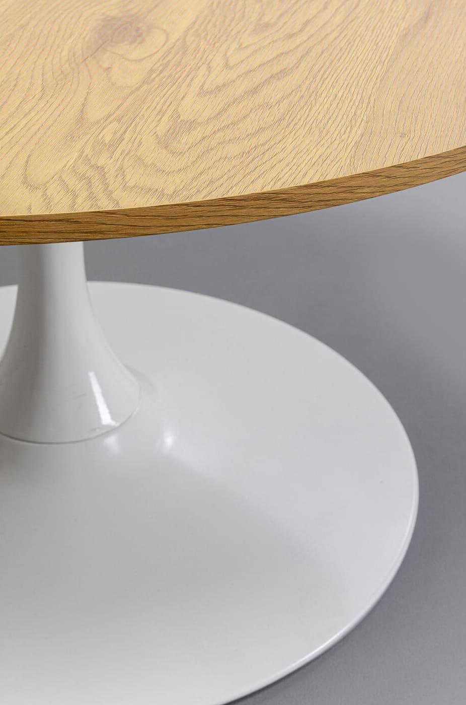 KARE Design Tavolino Schickeria rovere bianco rotondo 80  