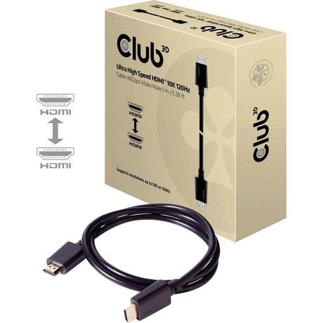 Club3D  HDMI Anschlusskabel HDMI-A Stecker, HDMI-A Stecker 1.00 m Schwarz  10K UHD, 8K UHD HDMI 