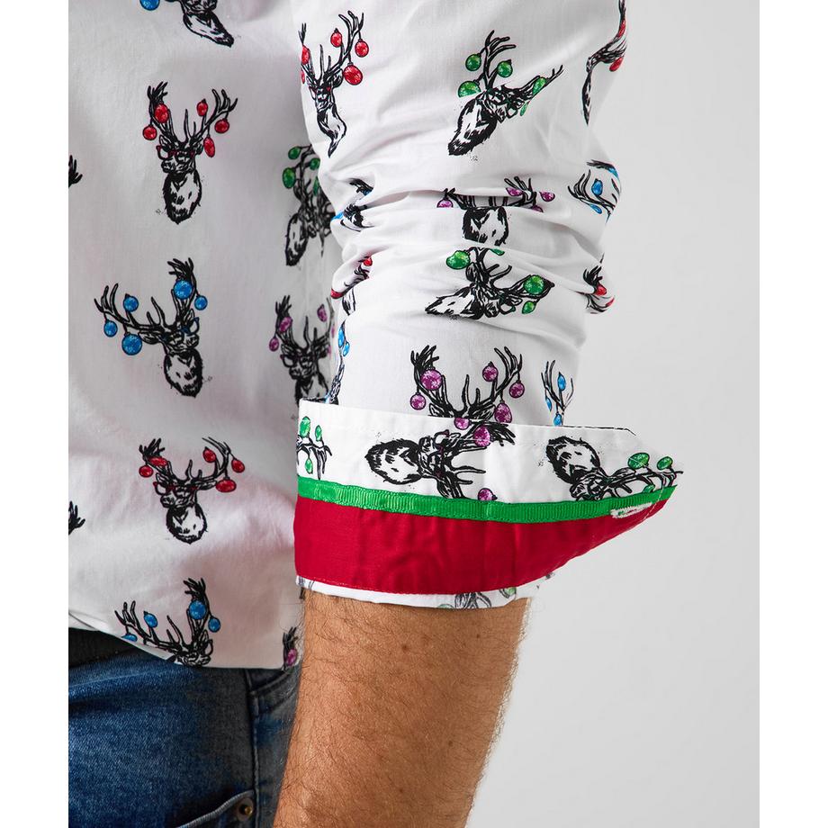 Joe Browns Hemd mit Hirsch- und Christbaumkugel-Motiv  