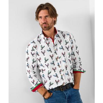 Hemd mit Hirsch- und Christbaumkugel-Motiv