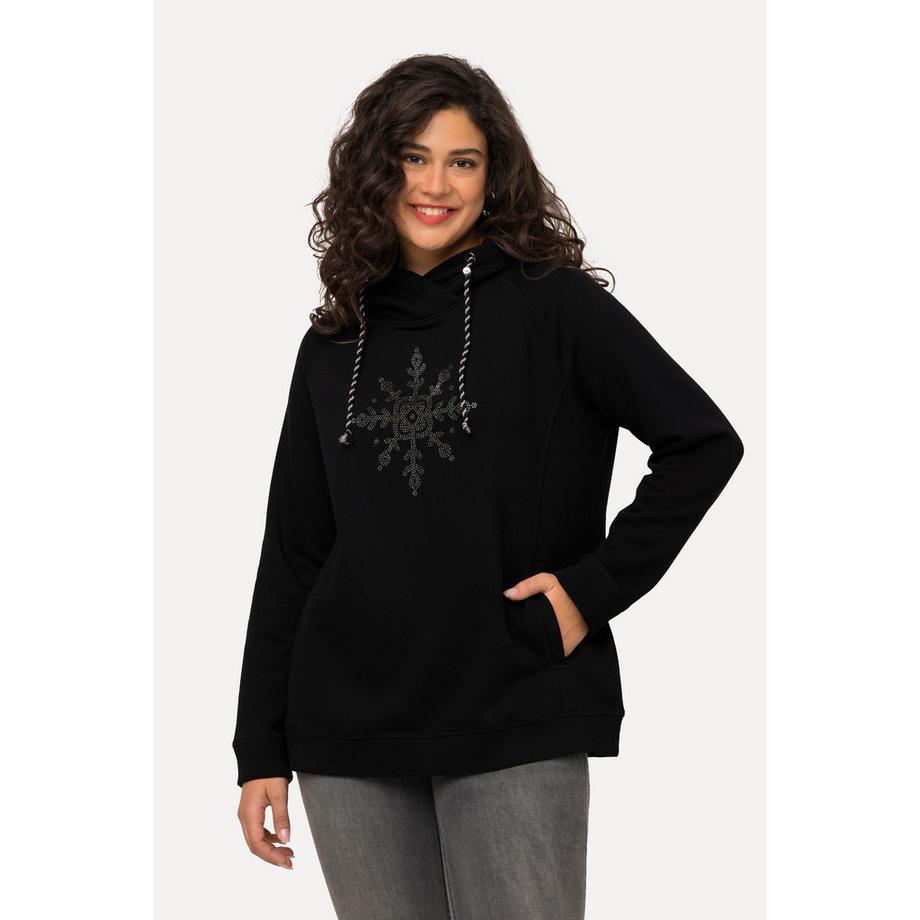 Ulla Popken Sweat-shirt Flocon de Neige Col Montant Manches Longues  
