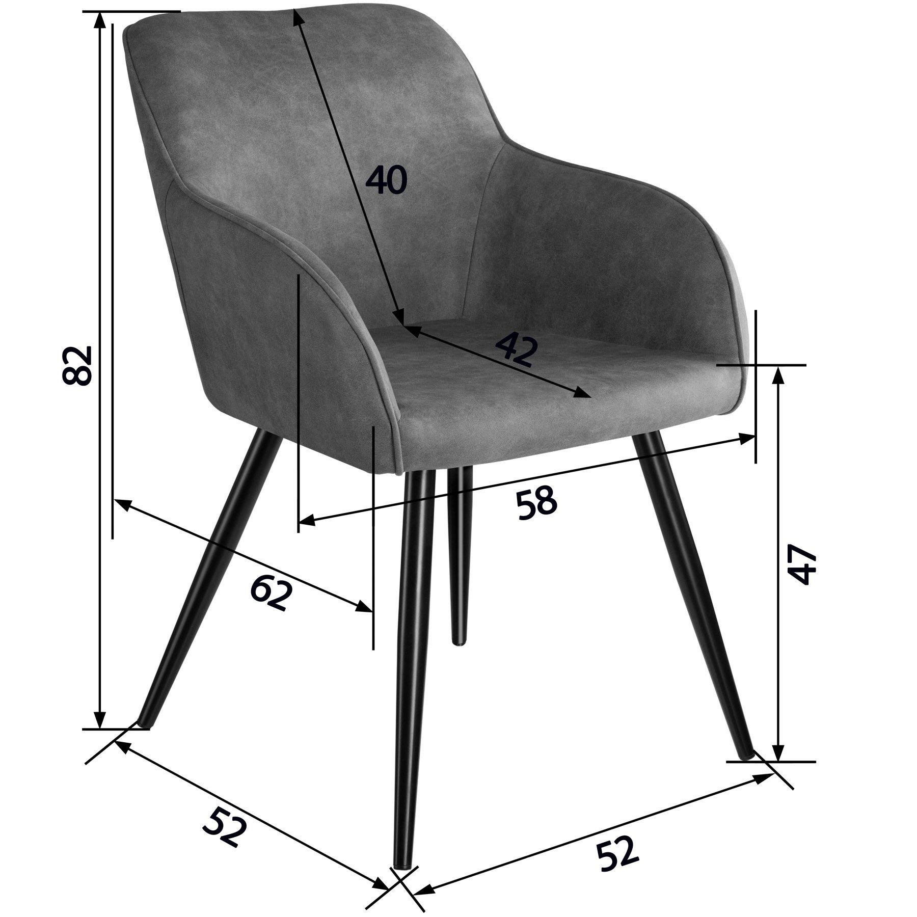 Tectake 8x Sedia Marilyn tessuto  