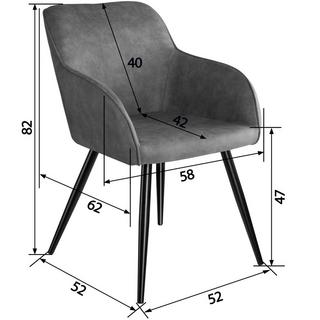 Tectake 8x Sedia Marilyn tessuto  