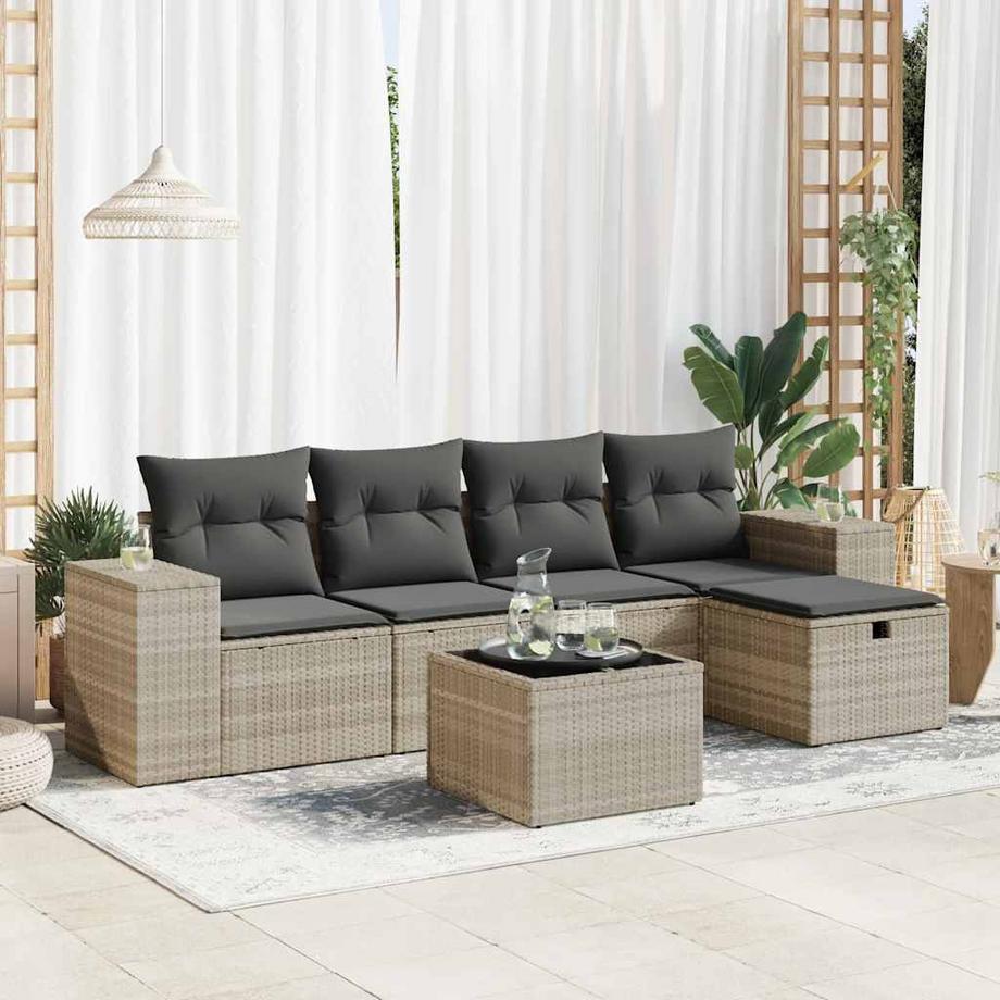 VidaXL set di divani da giardino Polirattan  