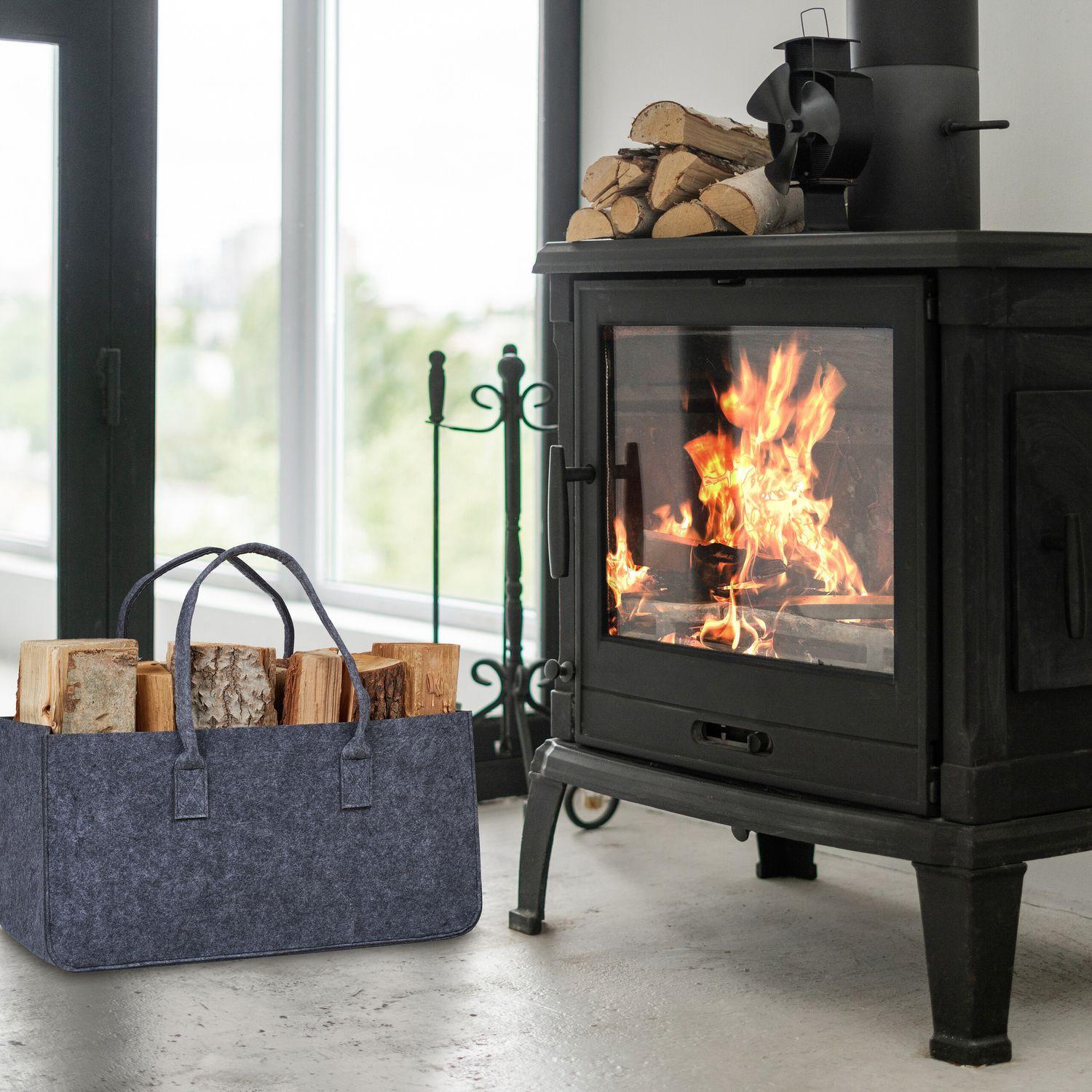 B2X Set mit 2 Brennholzsäcken aus Filz  