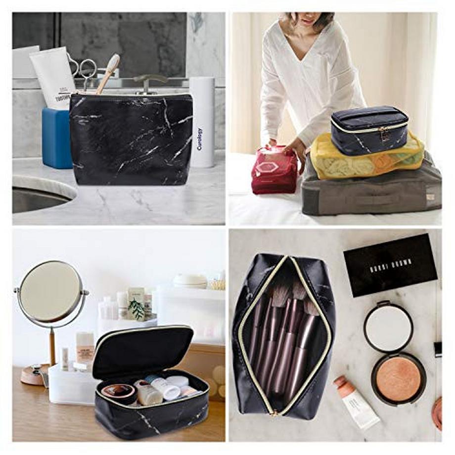 Only-bags.store Set de 3 trousses en cuir PU pour maquillage et toilette  
