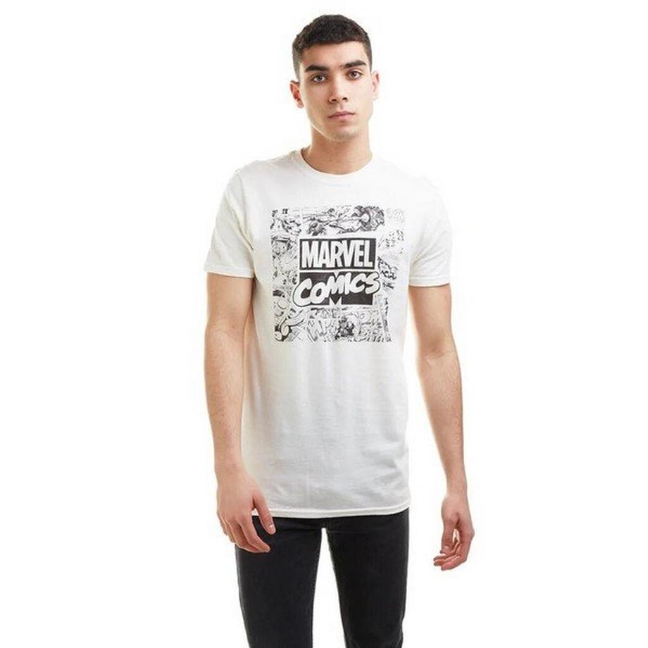 MARVEL Comics Retro Quadratischer Print T-Shirt  