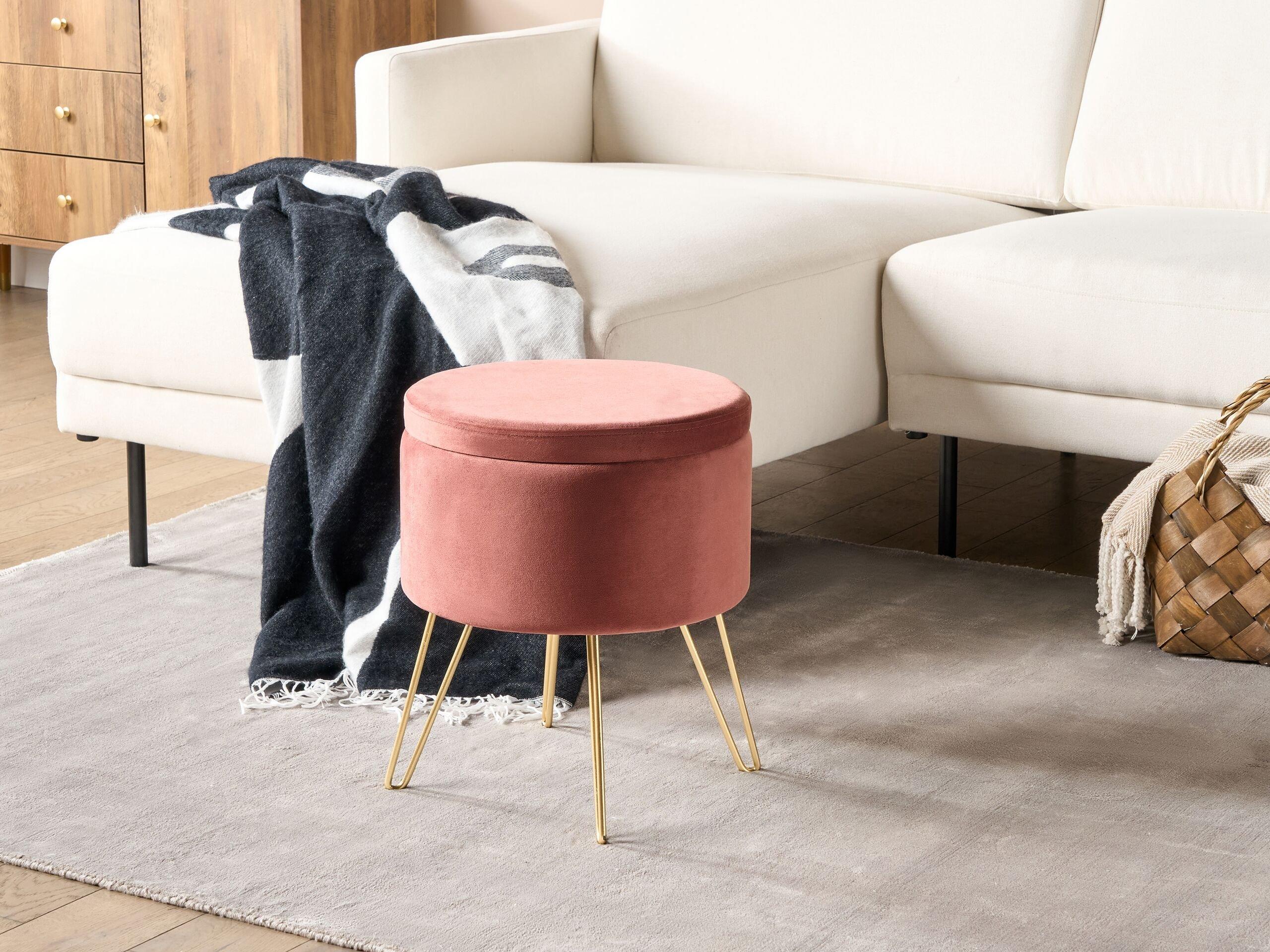 Beliani Pouf en Velours Moderne SILAS  