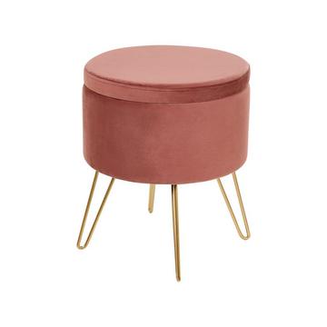 Pouf aus Samtstoff Modern SILAS