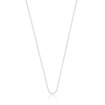 Collier forçat ronde en or blanc 750, 1,7mm, 45cm