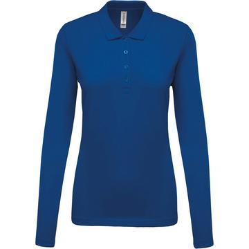 damen poloshirt mit langen ärmeln piqué